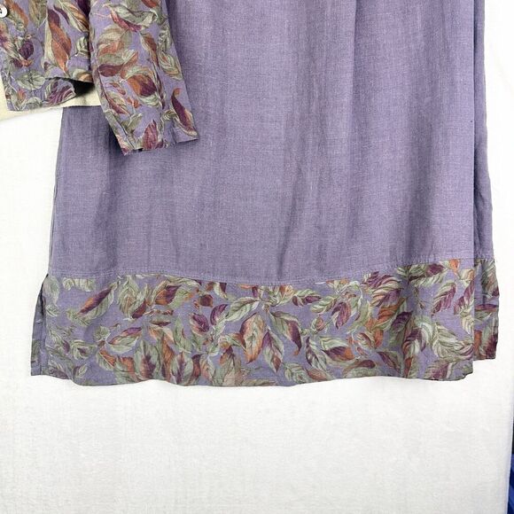 Tom Tom California Vintage Linen Maxi Skirt Set Size Medium Large Leaf 3Pc - Picture 7 of 10